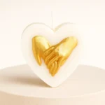 Golden Handshake Heart Candle
