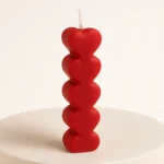 Stacked Hearts Pillar Candle - Image 4